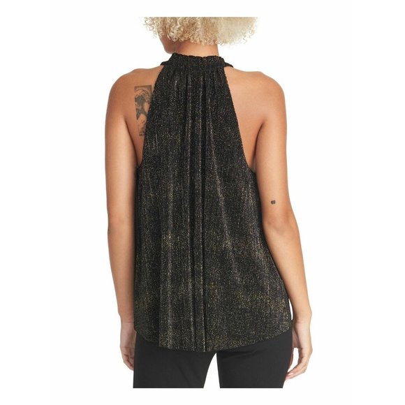 New RACHEL ROY Andy Tank Top Black Pleated - Picture 2 of 3